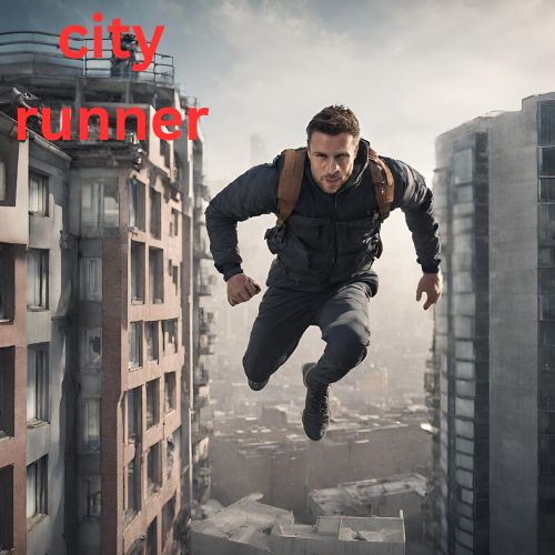 City runner logo /\